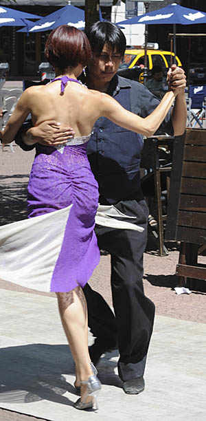 photo: Tango dancers in street of Buenos Aires