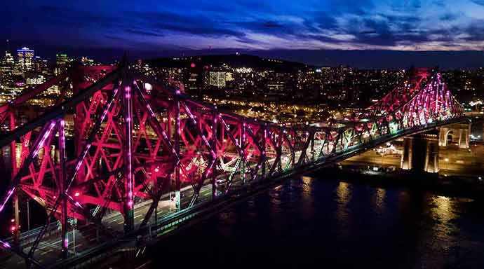 Illumination interactive du pont Jacques-Cartier – Connexions vivantes – photo : Moment Factory – WestmountMag.ca