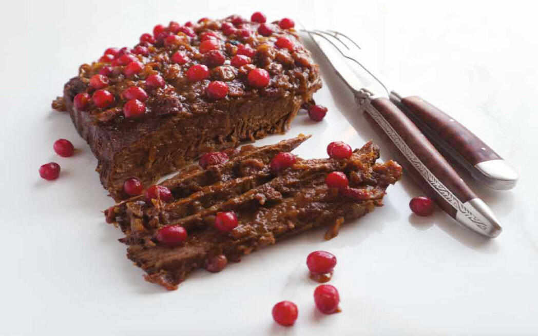 Poitrine de bœuf aux canneberges / brisket with cranberries and ginger ale