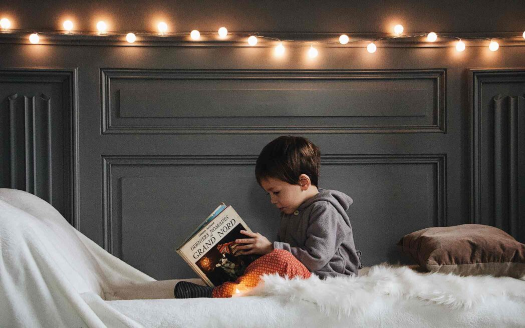 child reading a book
