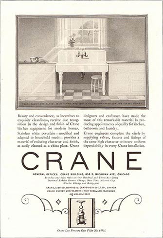 Crane sink ad, National Geographic, January 1923