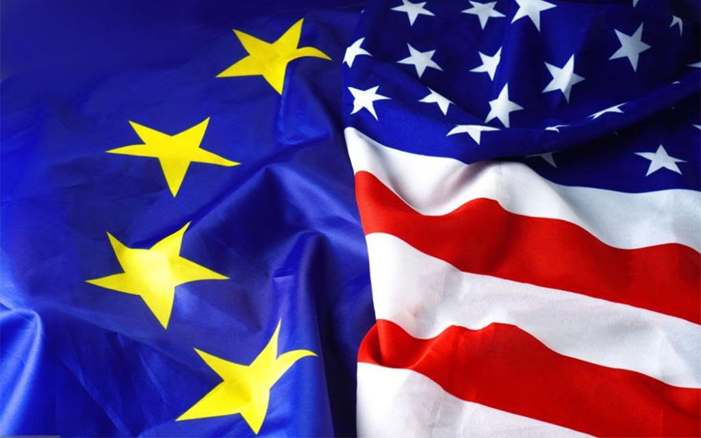 EU and US flags
