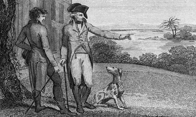 George Washington with hound
