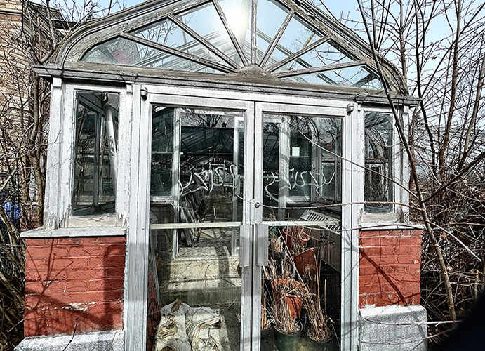 entrance to working greenhouse