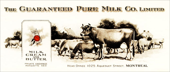 Guaranteed Pure Milk Company advertisement 