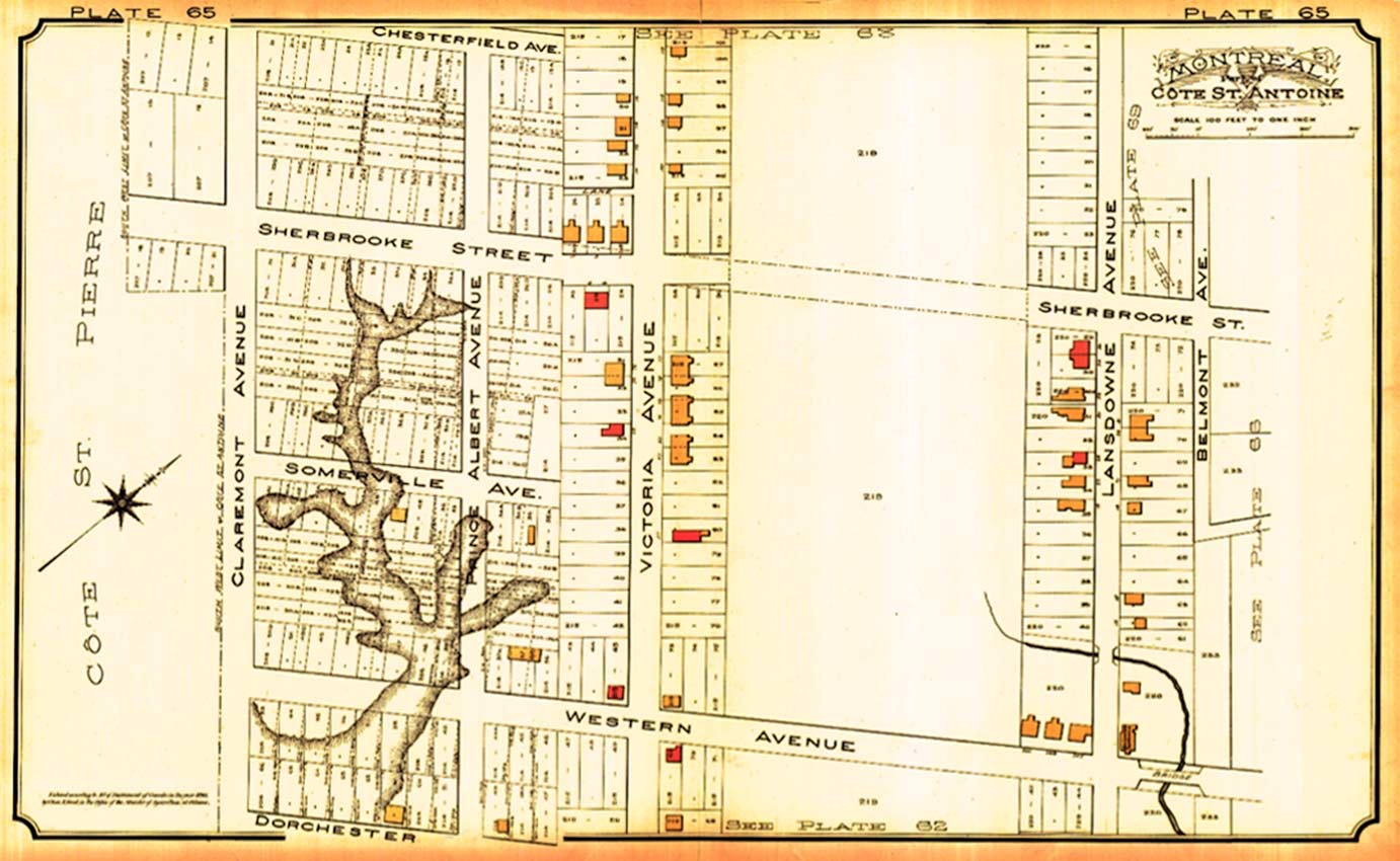 map of Westmount west end 1890