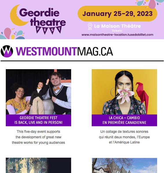 WestmountMag.ca Newsletter banner - Geordie
