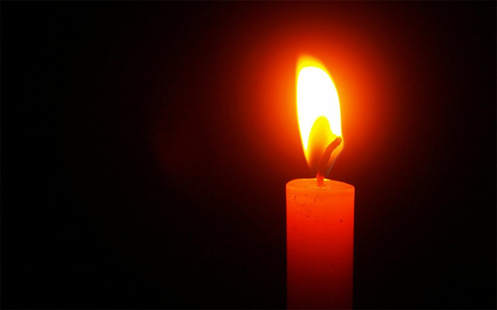 one lit ted candle