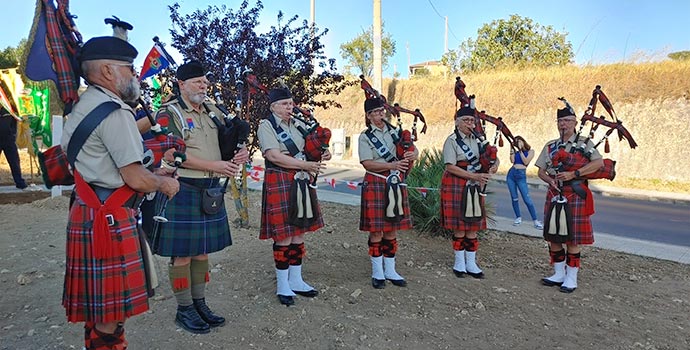 Operation Husky 2023 bagpipers rehearsing