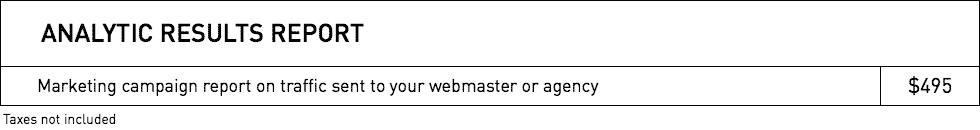 Rates for Analytics Report from WestmountMag.ca