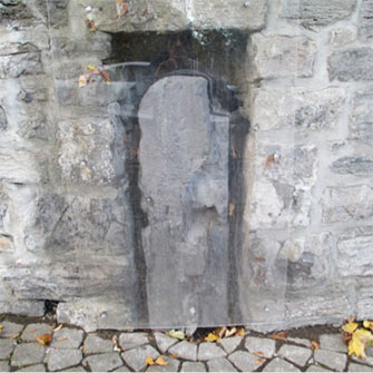 Seventeenth century road post marker, Forden Avenue at Côte St. Antoine Road