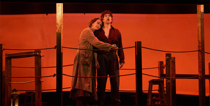 Tableau d’une exécution de Howard Barker, au Théatre du Rideau vert.