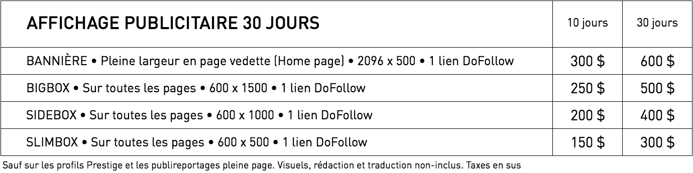 WestmountMag.ca -Tarifs affichage publicitaires